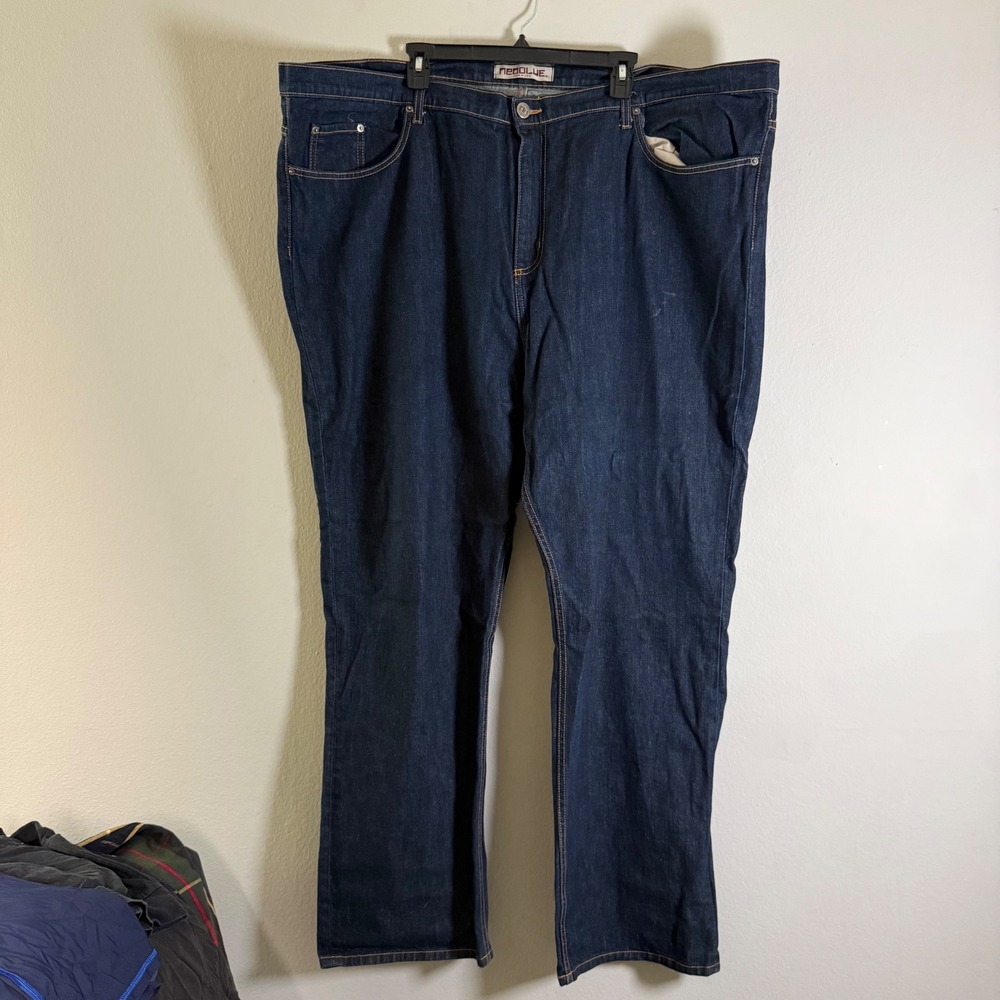 Neo Blue Mens Dark Wash Straight Leg Jeans Made in USA 100% Cotton Size 52